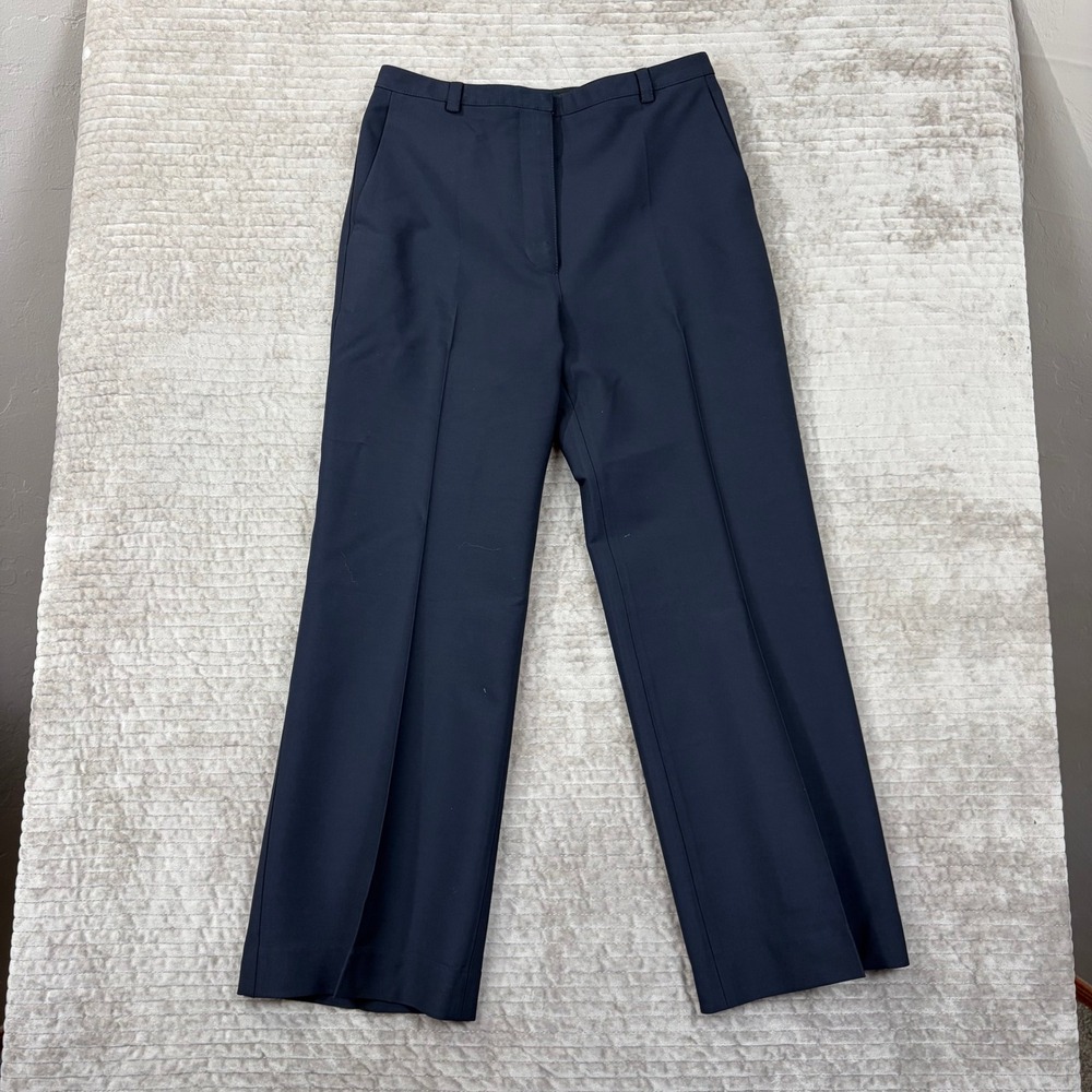 Sonia Rykiel Paris Navy Blue Wool Blend Straight Leg Trousers Pants UK Size 36